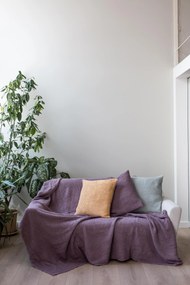 Copriletto İn Lino Waffle İn Dusty Lavender / 53x81"/135x205cm / Dusty Lavender