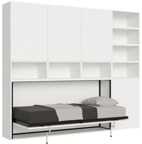 Letto a scomparsa singolo orizzontale Kando con materasso e composizioni disponibili, E / Incluso