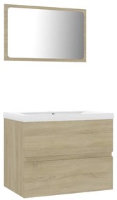 Set mobili da bagno rovere sonoma in truciolato