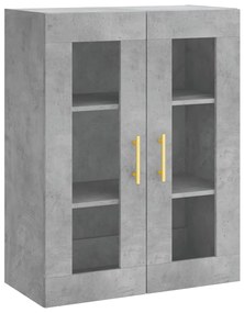 Credenza grigio cemento 69,5x34x180 cm in legno multistrato