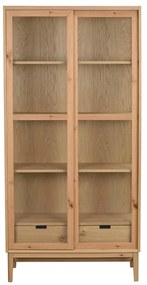 Vetrina in rovere con ante scorrevoli in colore naturale 100x203 cm Hazelton - Rowico