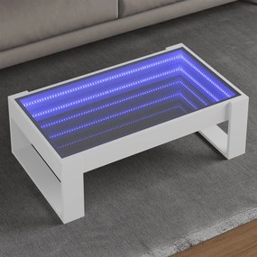 Tavolino Da Salotto Con Led Infinity Bianco 90x53x30 Cm /