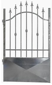 Cancelletto manuale battente Monte Bianco SX in ferro, apertura a sinistra, L 104.5, H 150-165 cm, di colore grigio zincato