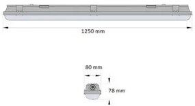 Plafo Stagna 1250mm 30,0W 4000K Emergenza