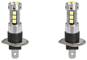 2 Pezzi Lampada Led H1 P14.5S 12V 24V 15 SMD 3030 400lm 8W Bianco Freddo 6500K per Fendinebbia 45mm