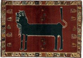 Shiraz Tappeto persiano 120x170 Rosso (Iran) Annodato A Mano