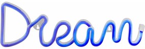 LED Decorazione murale al neon DREAM LED/3W/3xAA USB blu