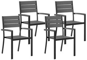 Set di 4 sedie da giardino grigio PRATO Beliani