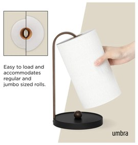 Portarotolo da cucina verticale in legno nero ø 17 cm Bellwood – Umbra