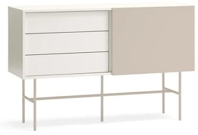 Cassettiera bassa beige/crema con ante scorrevoli 140x91 cm Nube - Teulat