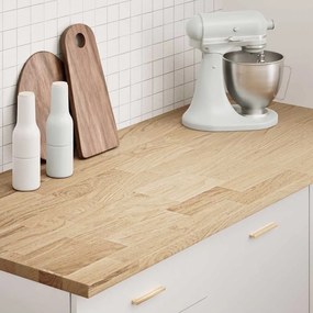 Piano Di Lavoro Cucina 140x63,5x2,7 Cm Legno Massello Rovere /