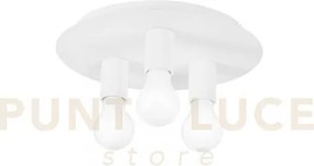 Plafoniera strike bianca 3 luci attacco e27 30x30x86cm in metallo