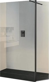 Deflettore walk-in Wens L 40 X H 200 cm, vetro trasparente 6 mm, profilo nero opaco