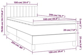 Giroletto a Molle con Materasso Tortora 100x200 cm in Tessuto