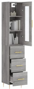 Credenza Grigio Sonoma 34,5x34x180 cm in Legno Multistrato