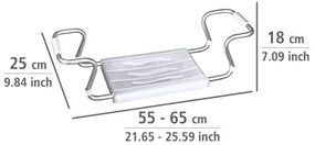 WENKO 17930100-Sedile per vasca SECURA 26x18 cm bianco/argento