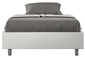 Letto Sommier senza rete imbottito 140x200 similpelle bianco Azelia