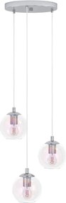 Eglo 901921 - Lampadario a sospensione su cavo ARISCANI 3xE27/60W/230V, cromo lucido