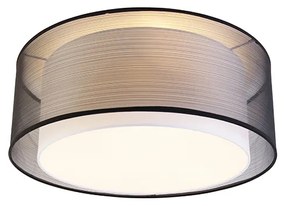 Plafoniera moderna bianco e nero 50 cm 3 luci - DRUM DUO