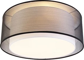 Plafoniera moderna nera con bianco 50 cm 3 luci - Drum Duo