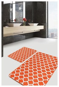 Set di tappetini per il bagno arancioni in velluto 2 pz 60x100 cm – Mila Home