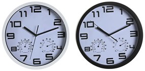 Orologio da Parete DKD Home Decor 25,5 x 4 x 25,5 cm Nero Bianco polistirene (2 Unità)