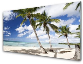 Quadro acrilico Mare spiaggia Palma Paesaggio 100x50 cm