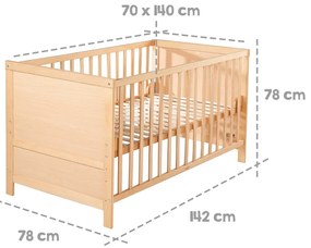 Lettino in colore naturale 70x140 cm - Roba