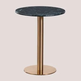Tavolo da bar rotondo in marmo Cosmopolitan VERDE & Ø60 cm & Oro - Sklum