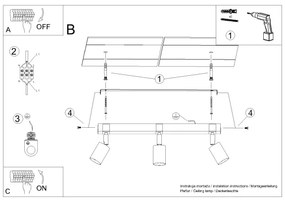 Sollux SL.1345 - Faretto FAGER 3xGU10/10W/230V nero