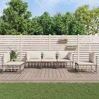 Set Divani da Giardino 5 pz con Cuscini Antracite in Polyrattan 3186716