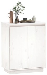 Credenza bianca 60x34x75 cm in legno massello di pino