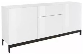 Credenza Metis 3 Ante + 1 Cassetto 170 Bianco Lucido - Dimensione: 170 x 42 x 72 cm