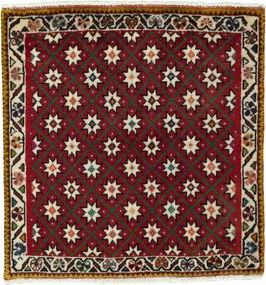Shiraz Tappeto 60 x 70 Rosso (Iran) Annodato A Mano