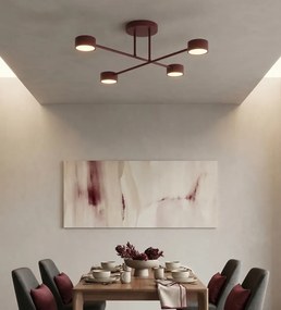 Plafoniera da soffitto HALO 4 in acciaio 4xGX53 - Mokka o Burgundy