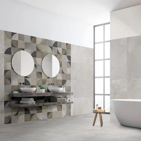 Piastrella da pavimento e rivestimento interno 60 x 60 cm Sp. 9.5 mm rettificato Infinito decoro in gres porcellanato opaco grigio traffico medio forte (pei 3/5) R10