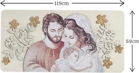 Capezzale moderno Sacra Famiglia 59x119 cm legno laminato Modello 1