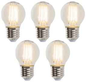 Set di 5 lampadine LED a globo dimmerabili E27 5W 470lm 2700K