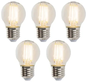 Set di 5 lampadine LED a globo dimmerabili E27 5W 470lm 2700K