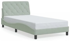 Giroletto Con Luci Led Grigio Chiaro 100x200 Cm İn Velluto /