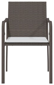 Sedie da Giardino con Cuscini 6pz Marroni 56x59x84cm Polyrattan