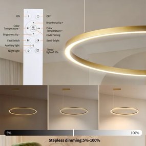 Brilagi - Lampadario LED dimmerabile su cavo PORTOFINO LED/60W/230V Ø 80 cm dorato + telecomando