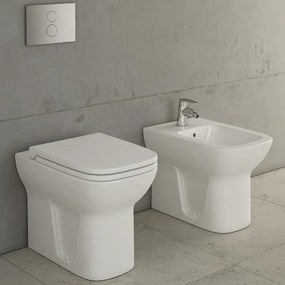 Coppia sanitari filomuro scarico a pavimento VITRA S20 bianco lucido WC: P 54 x L 36 x H 40 cm, bidet: P 54 x L 36 x H 40 cm