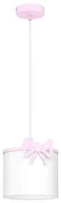 Lampadario a sospensione per bambini SWEET 1xE27/15W/230V bianco/rosa/bow