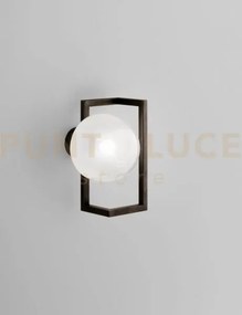 Globose applique a parete bianco sfumato nero opaco 1 luce attacco e14