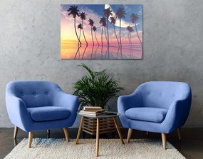 Stampa su tela – Tramonto sopra palme tropicali