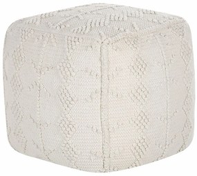 Pouf cotone bianco 40 x 40 cm WARANGAL Beliani