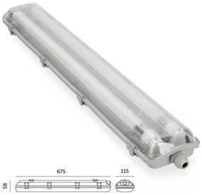 Brilagi -Lampada fluorescente tecnica LED OPTIMA T8 2xG13/9W/230V 4000K IP65 67,5 cm