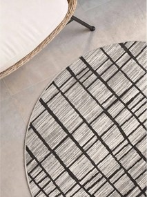 Tappeto da interno/esterno rotondo nero/color crema ø 160 cm Haringey Crouch – Ted Baker