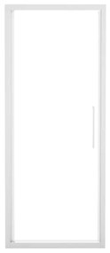 Porta doccia battente Record, L 97-101 cm x H 195 cm x SP 6 mm, profilo bianco
